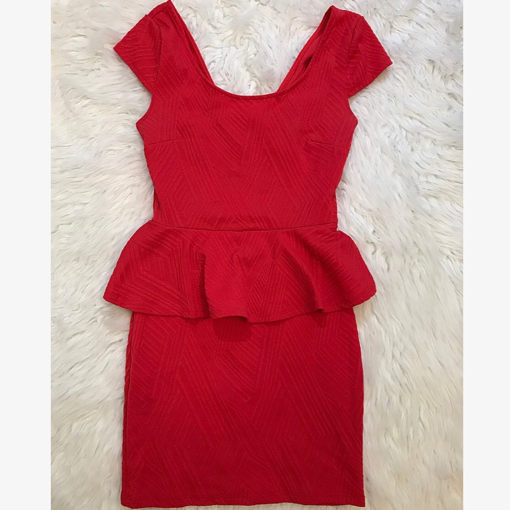 Bodycon formfitting Charlotte Russe coral dress